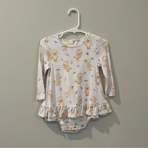 Posh Peanut Parz Vadim Long Sleeve Ruffled Bodysuit Dress